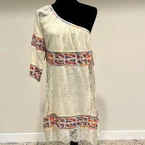 Free people one shoulder embroidered “Meadow Festival” dress
